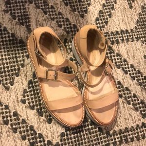 Loeffler Randall Nude Pia Buckle Sandals
